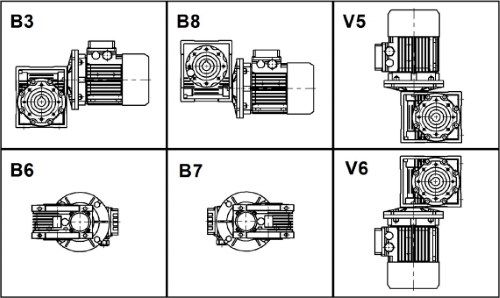 Схемы монтажа мотор-редуктора NMRV 110